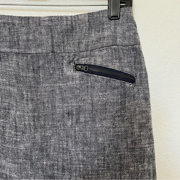 2/$30 Sandro Studio linen blend chambray blue pencil skirt.  SZ 8 - Picture 3 of 14